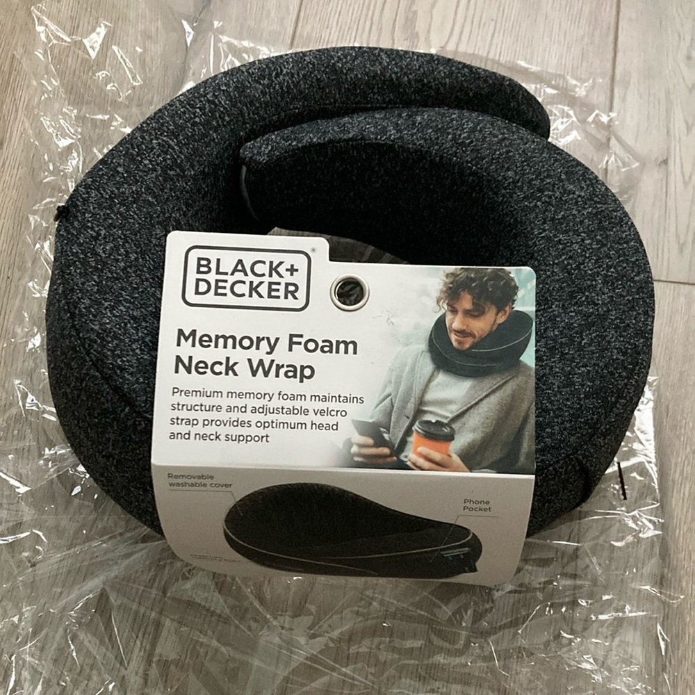Black & Decker Black Memory Foam Neck Wrap BNWT